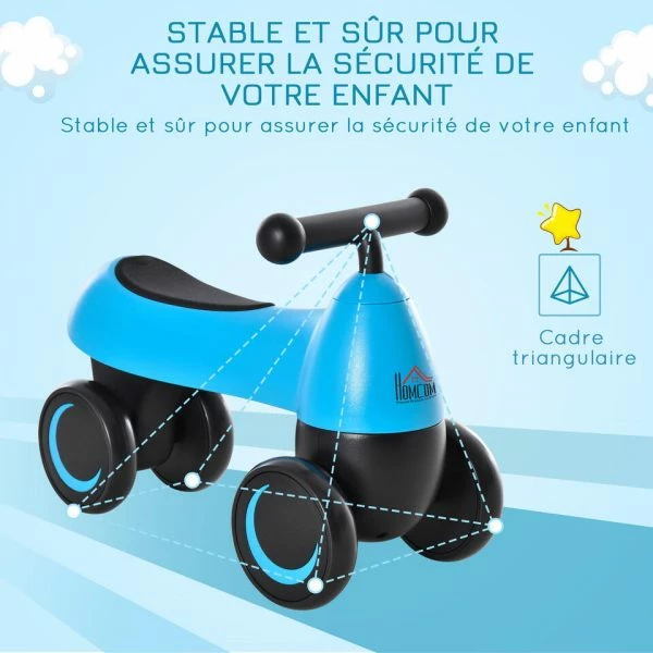 DRAISIENNE VÉLO ENFANT 4 ROUES EVA SELLE GUIDON ERGONOMIQUE BLEU NOIR 2 DRAISIENNE VÉLO ENFANT 4 ROUES EVA SELLE GUIDON ERGONOMIQUE BLEU NOIR – Image 2