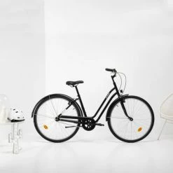 VÉLO DE VILLE ELOPS 100 CADRE BAS NOIR -VÉLOS ÉLECTRIQUES Soldes Magasin velo de ville elops 100 cadre bas noir 4 600x600 1